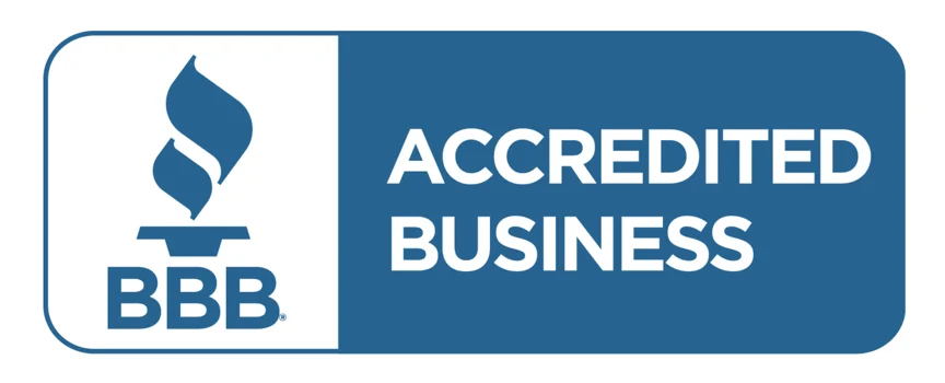 Better Business Bureau Accredited Business logo indicating trust and credibility.